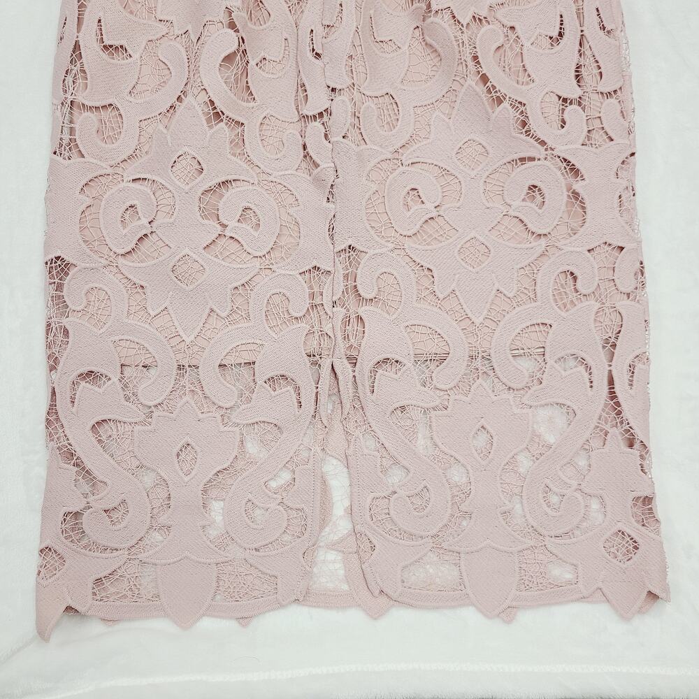 Bardot Pink Lace Dress Womens US 8 Sleeveless Cocktail Wedding Guest Dress - Picture 6 of 12